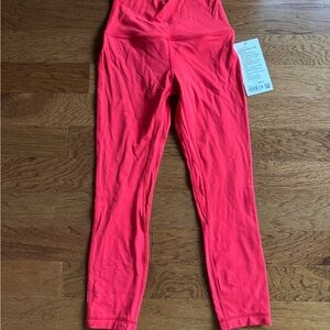 Lululemon Athletica Bright Red Align HR Crop Leggings